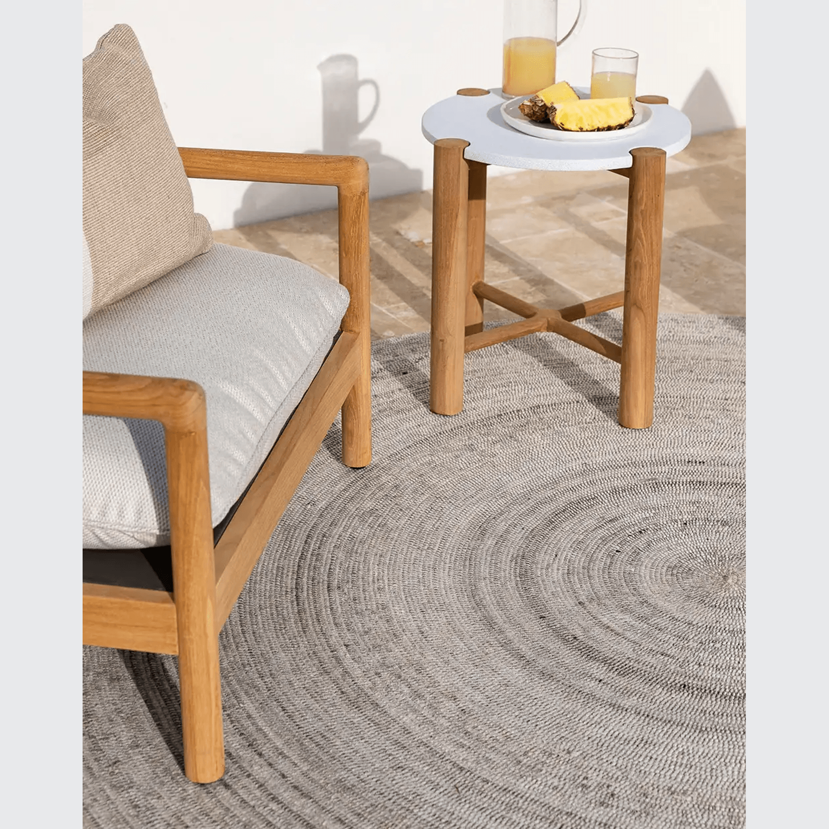 Baya Palm Cove Round Rug - Sand | Indoor or Outdoor gallery detail image