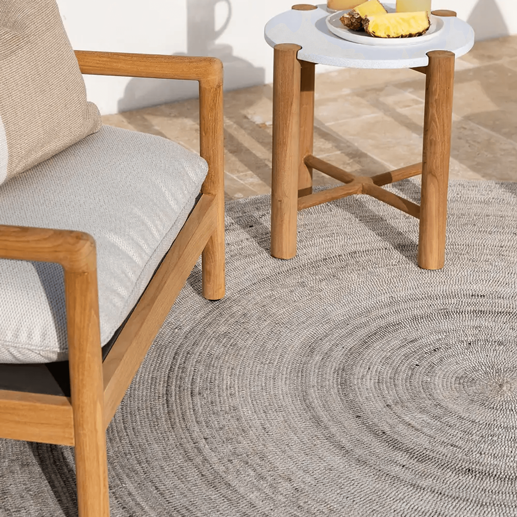 Baya Palm Cove Round Rug - Sand | Indoor or Outdoor gallery detail image