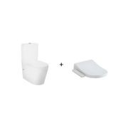 Toto S2 Washlet W/ Side Control And Rimless Btw Toilet Suite Package D-Shaped Gloss White gallery detail image