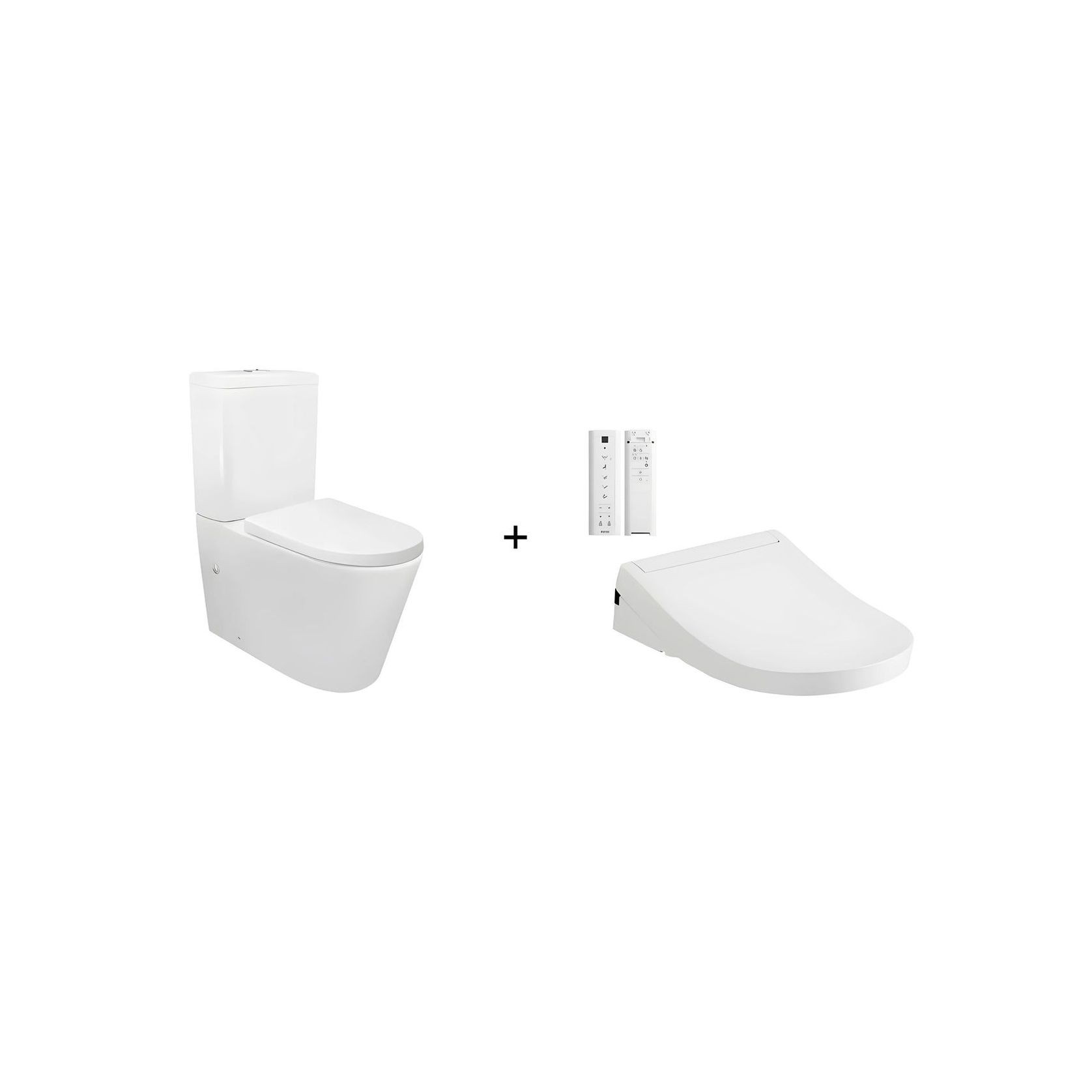 Toto S5 Washlet W/ Remote Control And Tornado Toilet Suite Package D-Shaped Gloss White gallery detail image