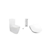 Toto Washlet W/ Remote Control And Autolid Tornado Toilet Suite Package D-Shape Gloss White gallery detail image