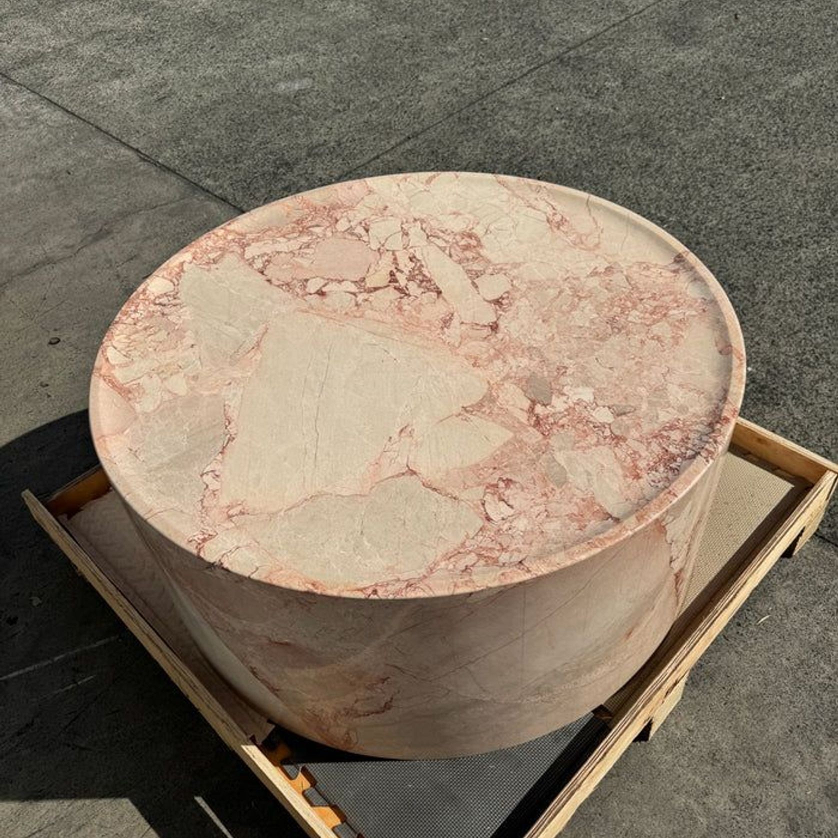 Rounded Coffee Table - Pearl Pink Blush Marble | Natural Stone Co. gallery detail image