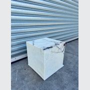 Cube Side Table - White Latte Marble | Natural Stone Co gallery detail image