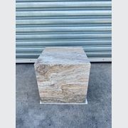 Cube Side Table - Silver Travertine | Natural Stone Co. gallery detail image