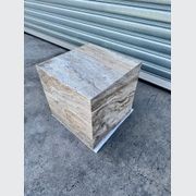 Cube Side Table - Silver Travertine | Natural Stone Co. gallery detail image