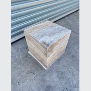 Cube Side Table - Silver Travertine | Natural Stone Co. gallery detail image