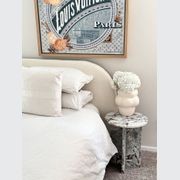 Round Cross Side Table - Milky Blue Marble | Natural Stone Co. gallery detail image