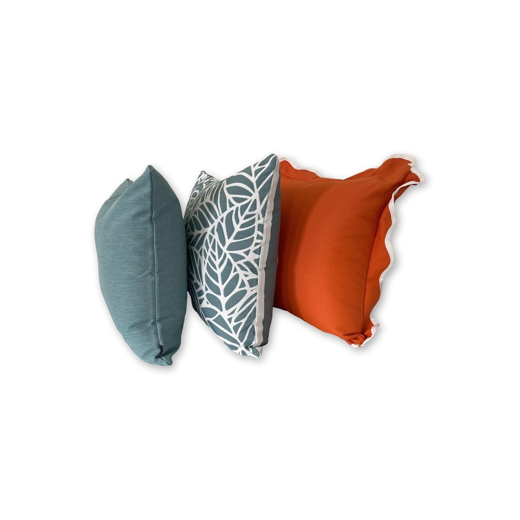 Sorrento in Papaya - Scalloped Outdoor Cushion gallery detail image