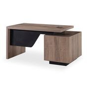 KELLEN Executive Desk with Left Return 1.6-1.8M - Warm Oak & Black gallery detail image