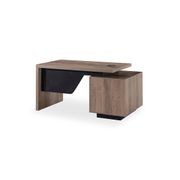 KELLEN Executive Desk with Left Return 1.6-1.8M - Warm Oak & Black gallery detail image