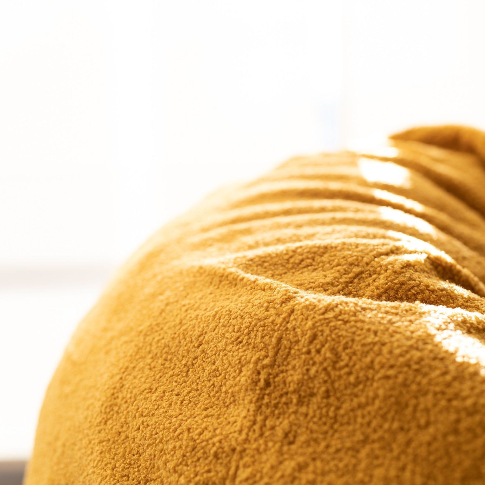 Boucle Fur Bean Bag - Mustard gallery detail image