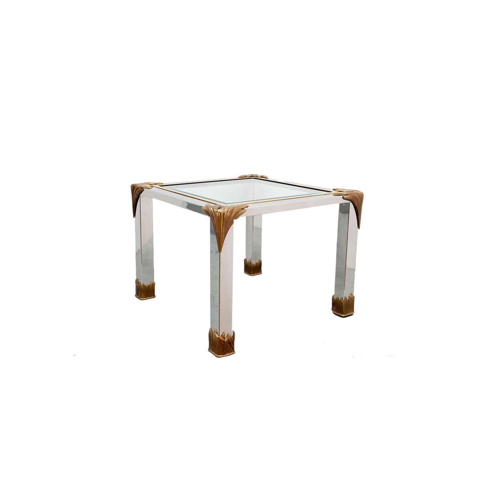 Banci Firenze, Steel and Brass Side Table Nightstand gallery detail image
