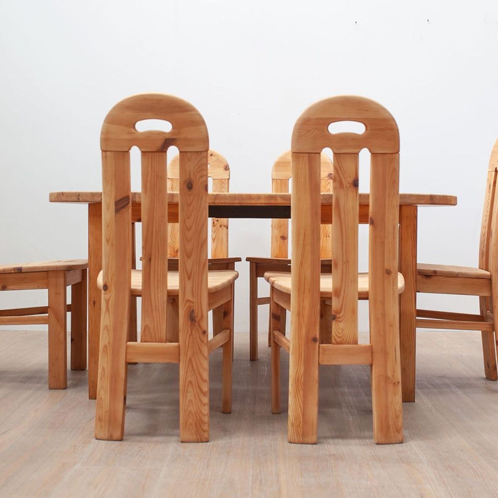Baltic Pine Dining Table & Chairs, Danish 1970's gallery detail image