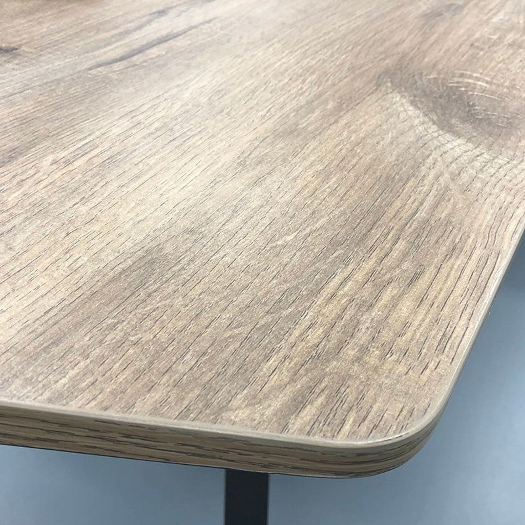 EASTON Executive Desk with Left Return 2.2-2.4m - Warm Oak & Black gallery detail image