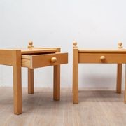 Pair of Beechwood Bedside Tables, Danish 80's gallery detail image