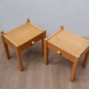 Pair of Beechwood Bedside Tables, Danish 80's gallery detail image