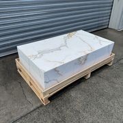 Block Coffee Table - Gold Calacatta Large | Natural Stone Co. gallery detail image