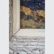 Antique Oil Painting of a French Coastal Scene gallery detail image