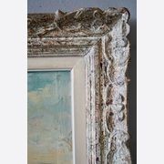 Antique Oil Painting of a French Coastal Scene gallery detail image