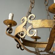 French Gilded Iron Chandelier gallery detail image