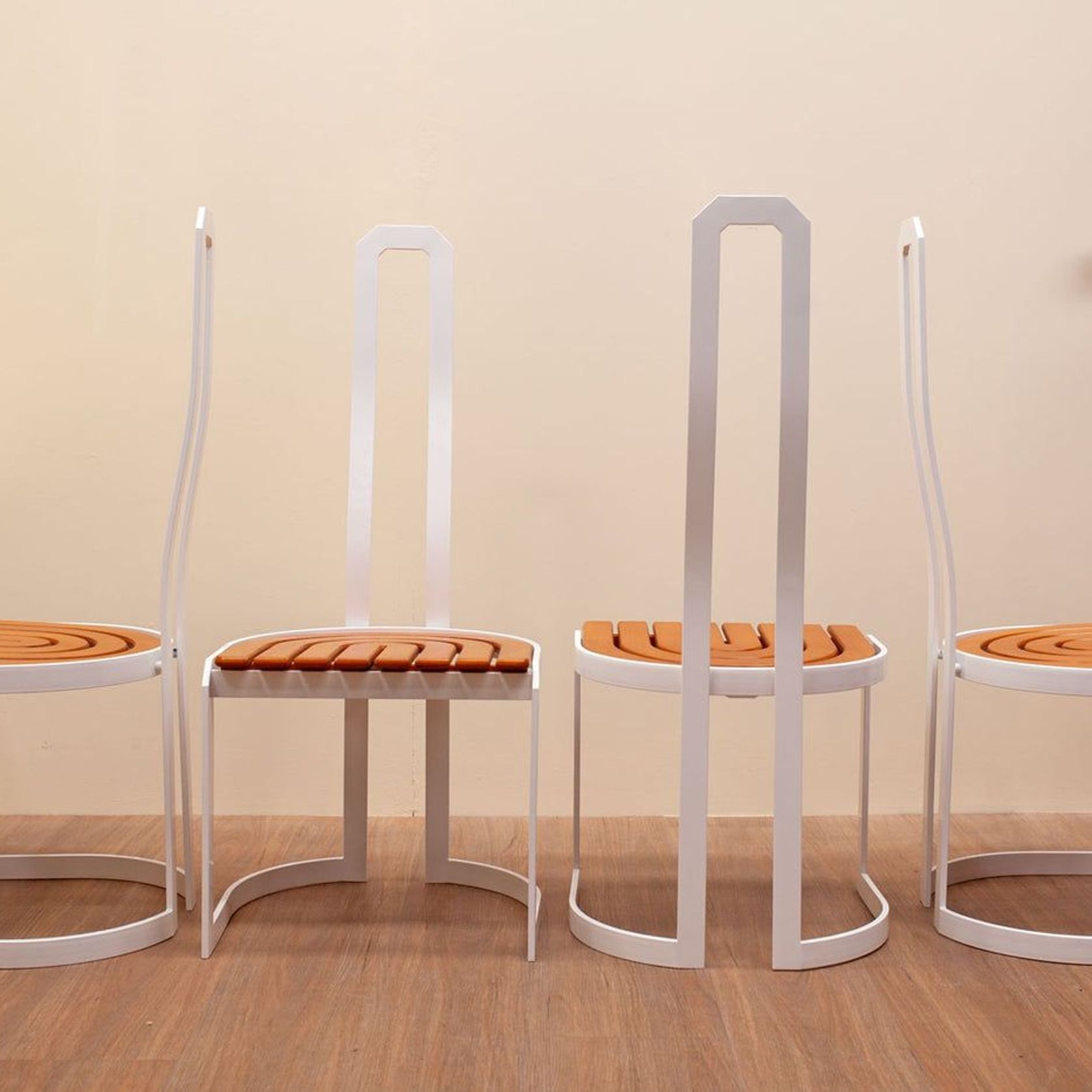 Sculptural Dining Chairs, Wooden Details, Italian gallery detail image