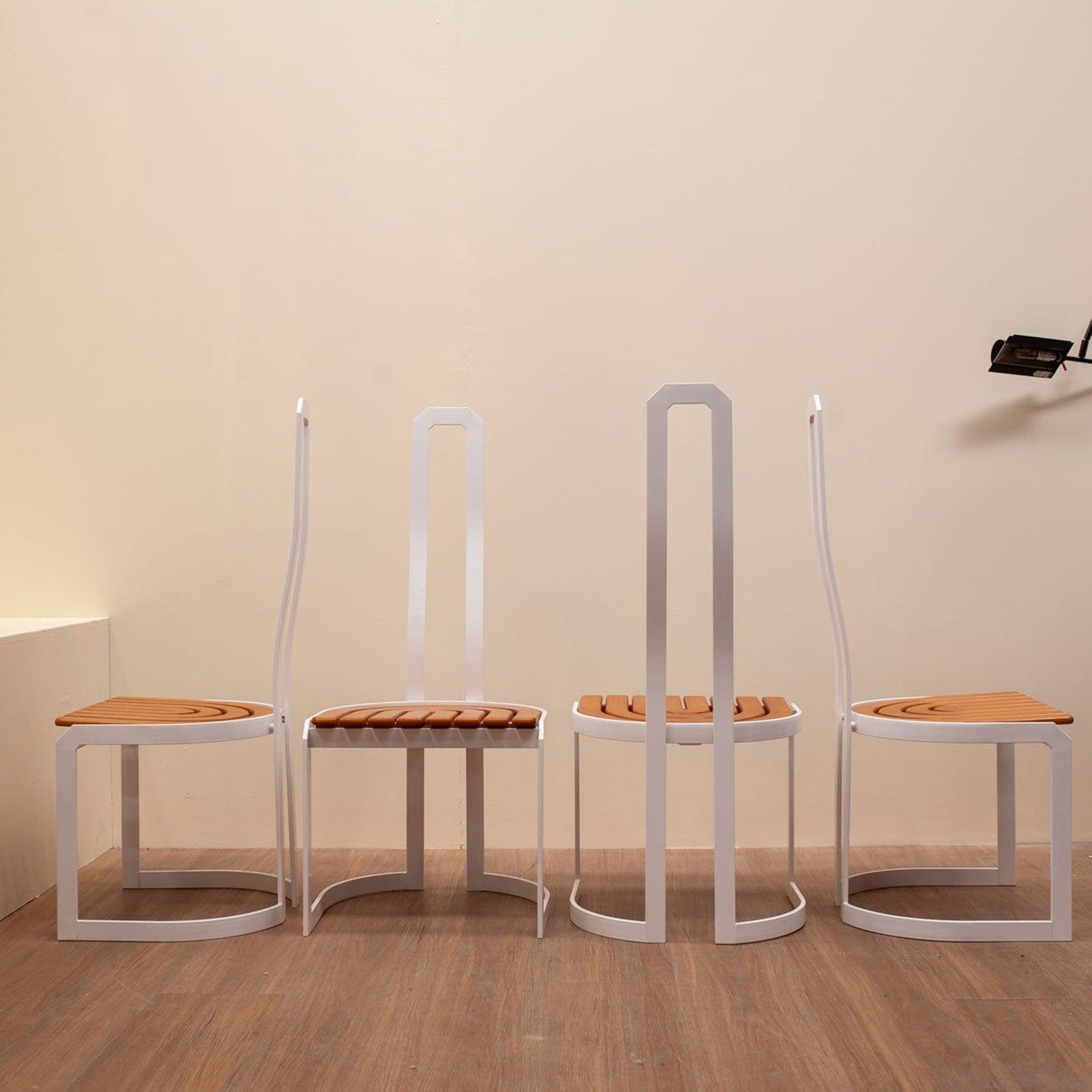 Sculptural Dining Chairs, Wooden Details, Italian gallery detail image