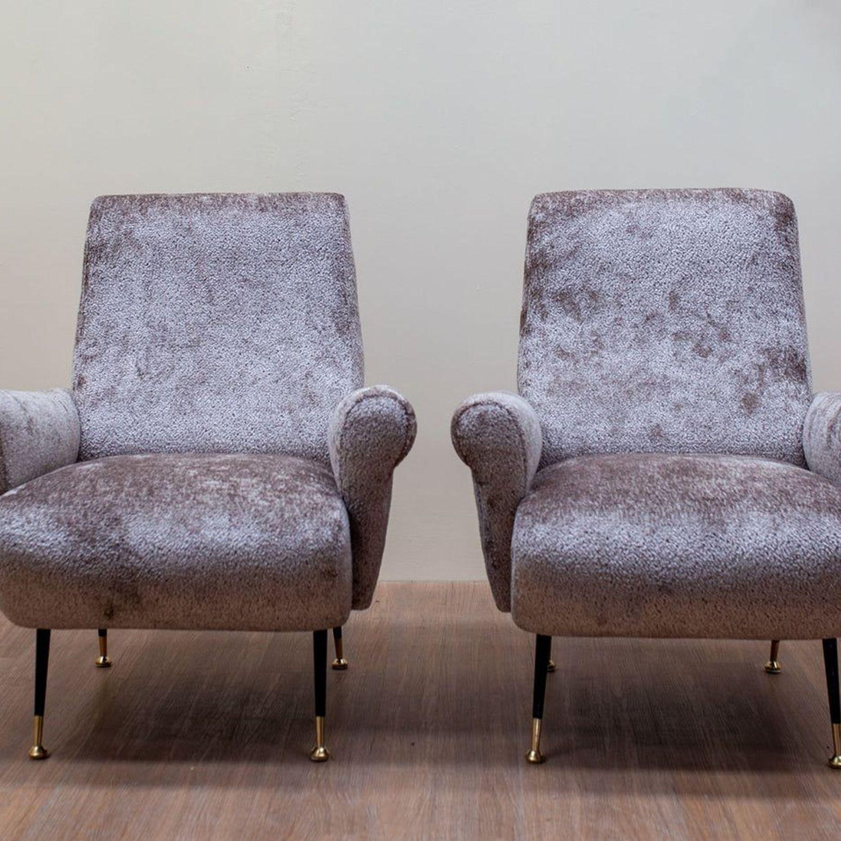 Vintage Italian Armchairs in Cub Fabric gallery detail image