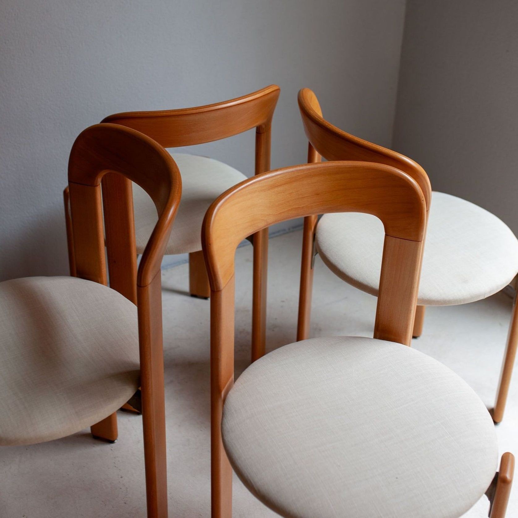 Oak Cushioned Chairs by Bruno Rey for Dietiker gallery detail image