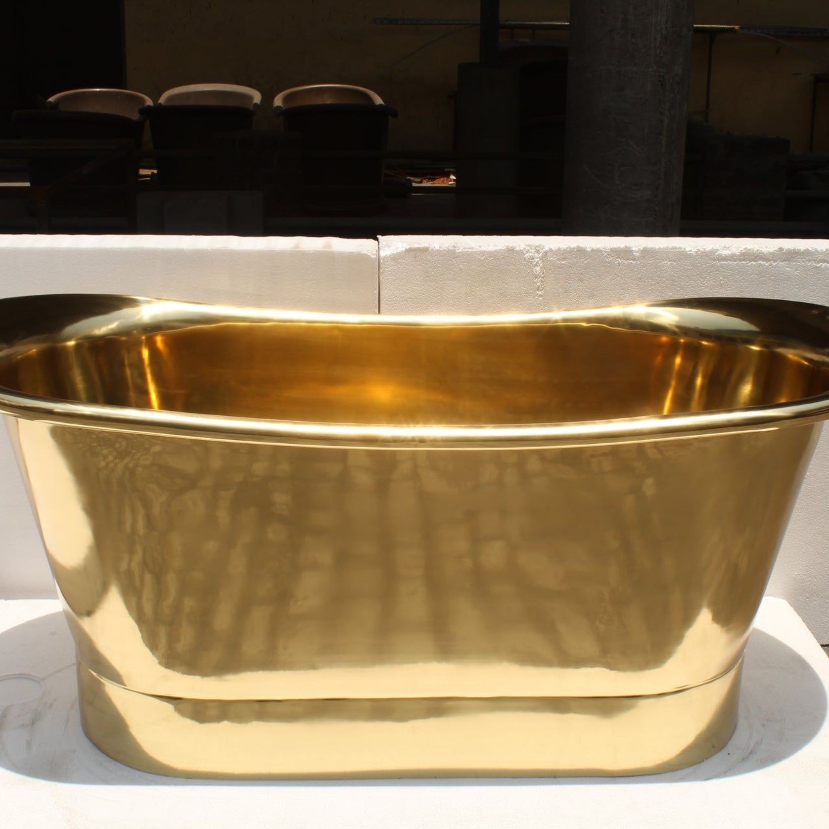 The Copper Bath Tub - Krishna Brass Double Slipper Smooth 1700mm - CB5009-D67 gallery detail image