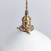 Hollie | Gold Ceramic Pleated Pendant Light gallery detail image