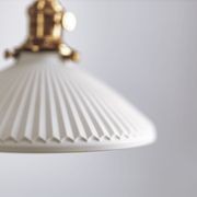 Hollie | Gold Ceramic Pleated Pendant Light gallery detail image