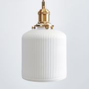 Gloria | Gold Ceramic Pleated Pendant Light gallery detail image