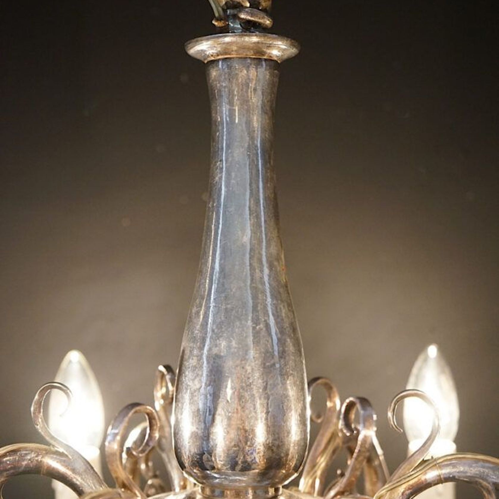 Antique French Silvered Chandelier gallery detail image