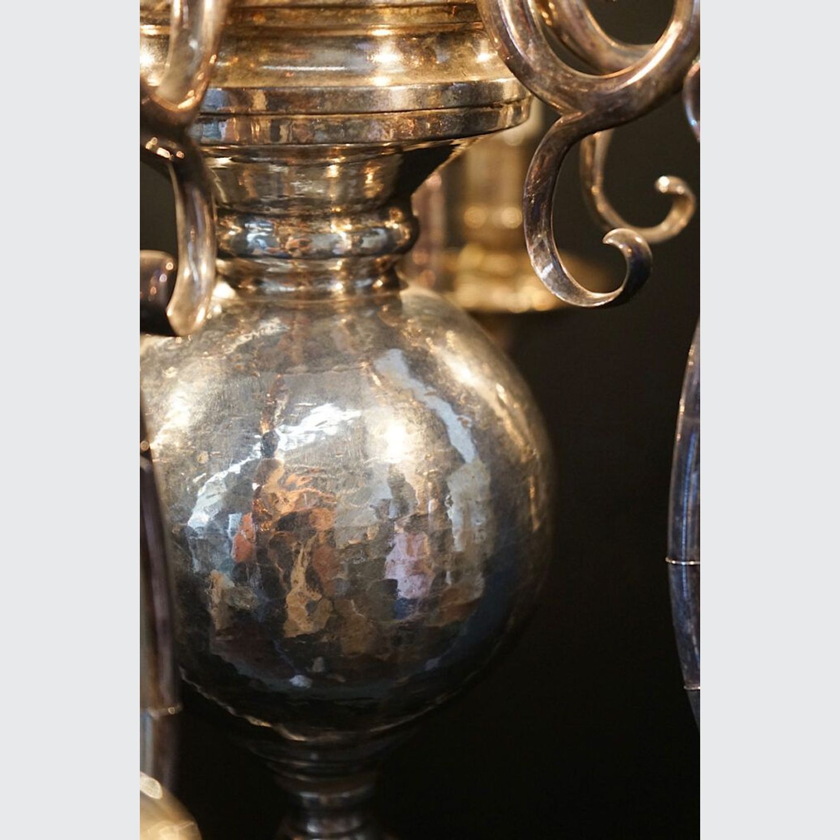 Antique French Silvered Chandelier gallery detail image