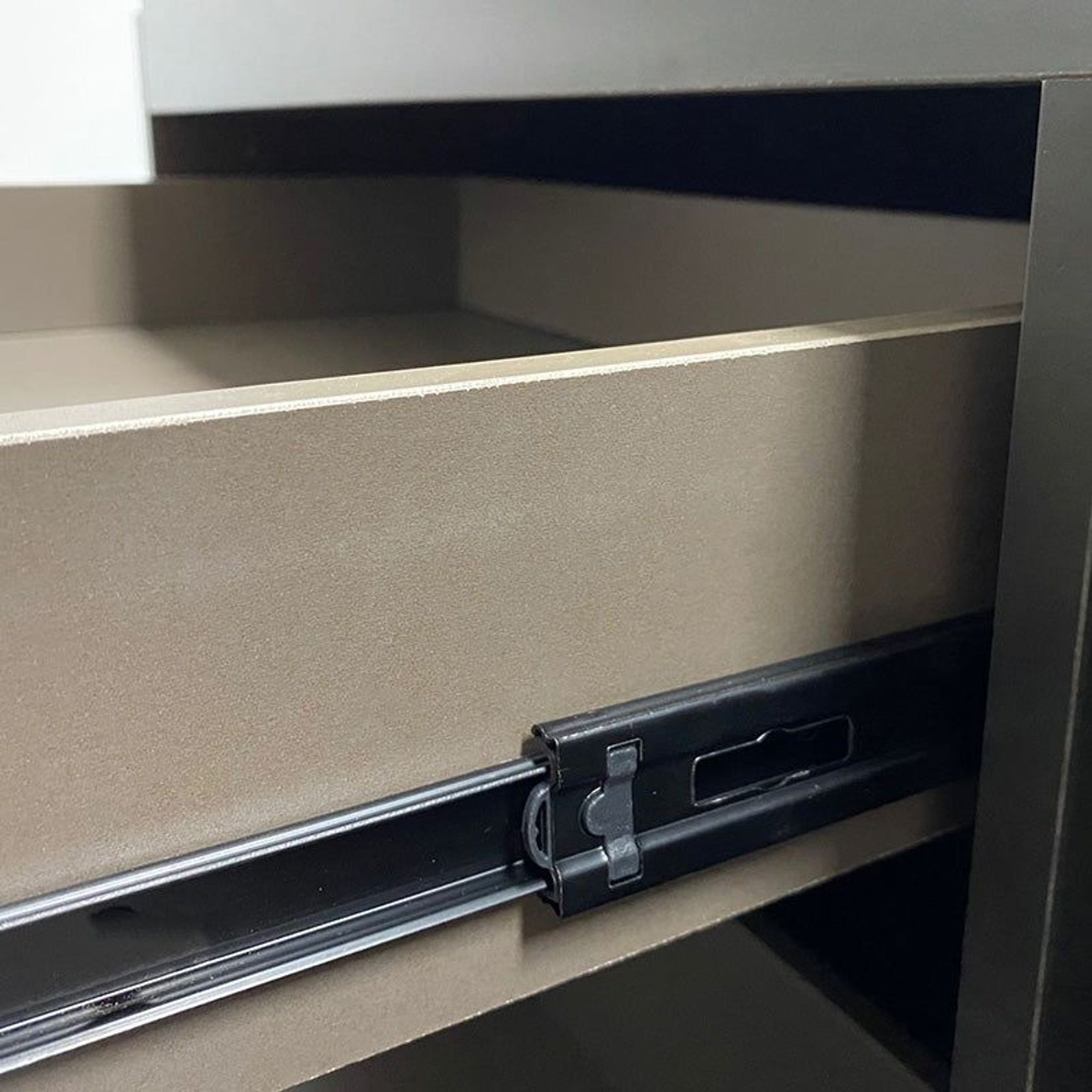 Carter Executive Office Desk + Right Return - 180cm - Coffee + Charcoal gallery detail image