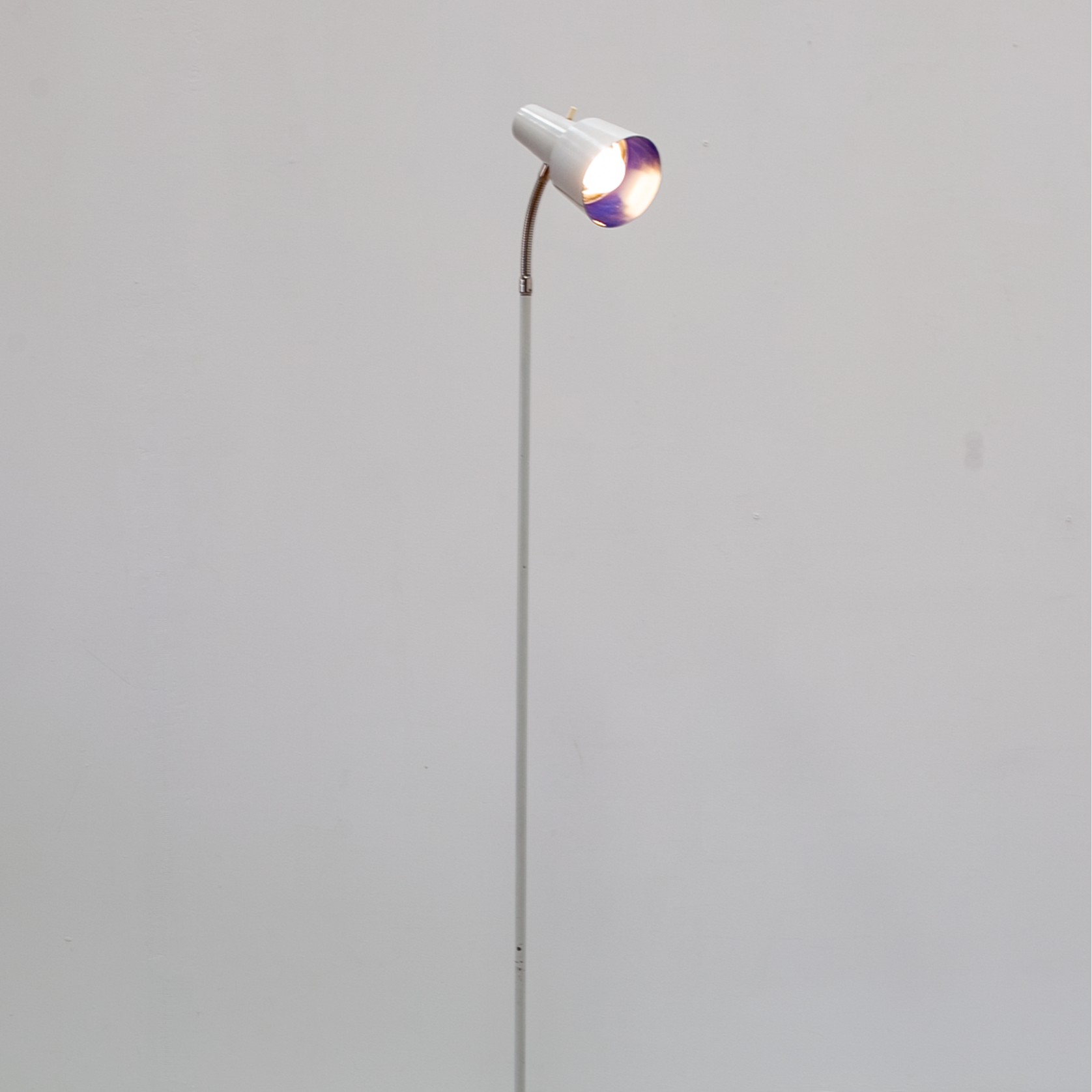 Adjustable white spotlight floor lamp, Danish gallery detail image