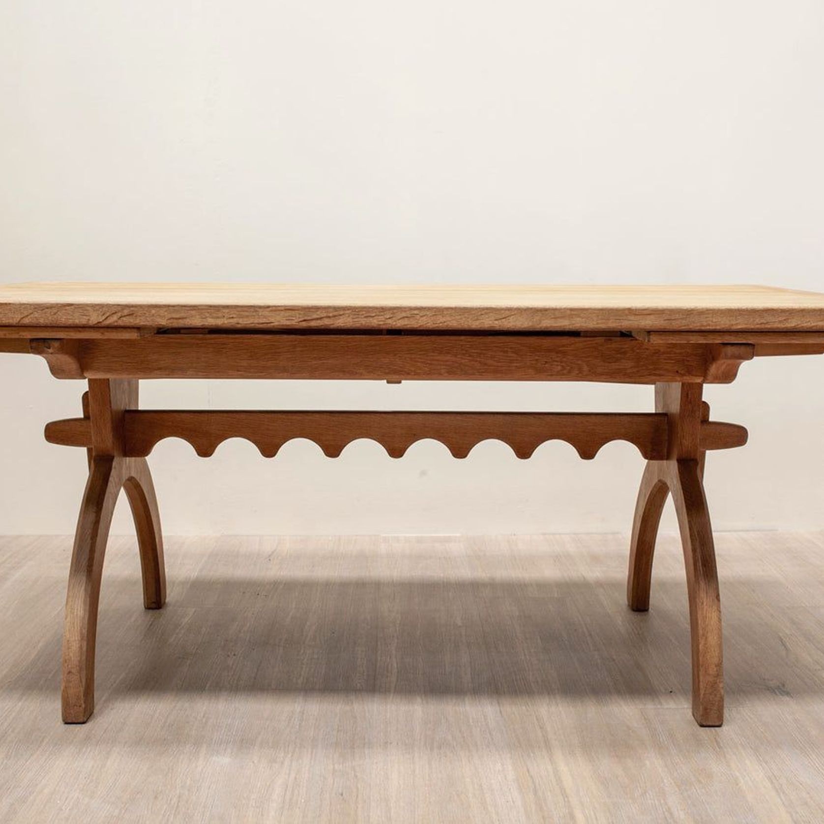 Oak Decorative Trestle Table, Danish 60's gallery detail image