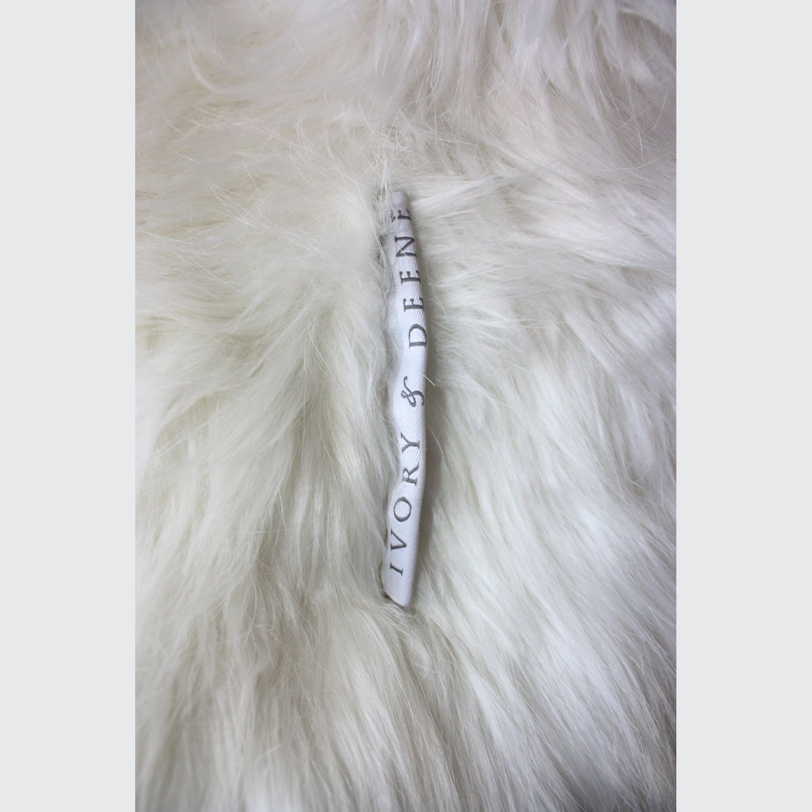 Fur Pouf Ottoman Stool - White gallery detail image