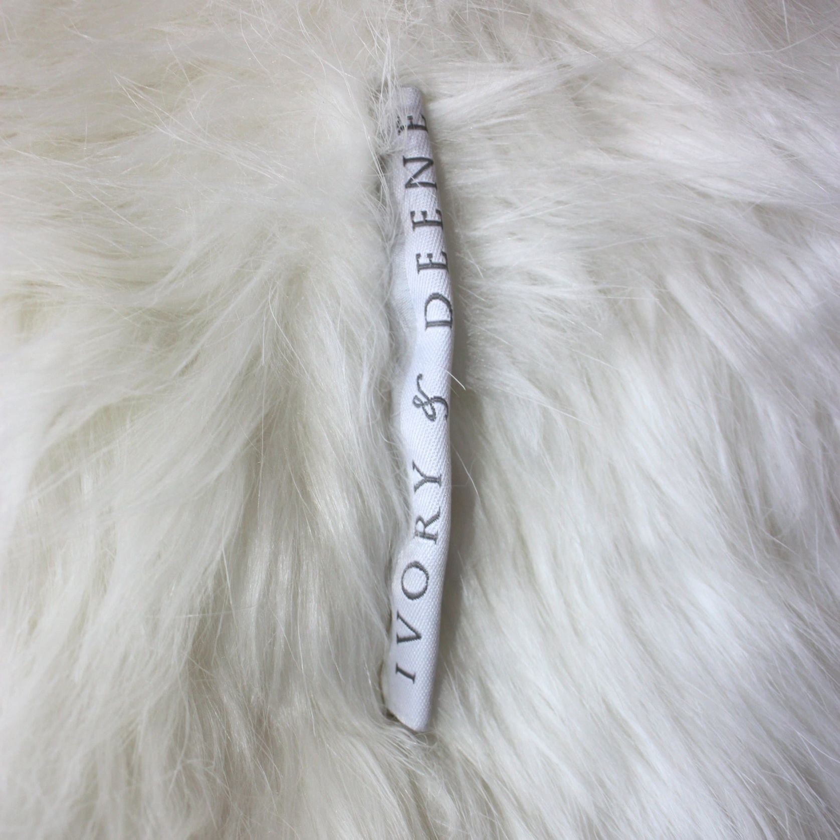 Fur Pouf Ottoman Stool - White gallery detail image