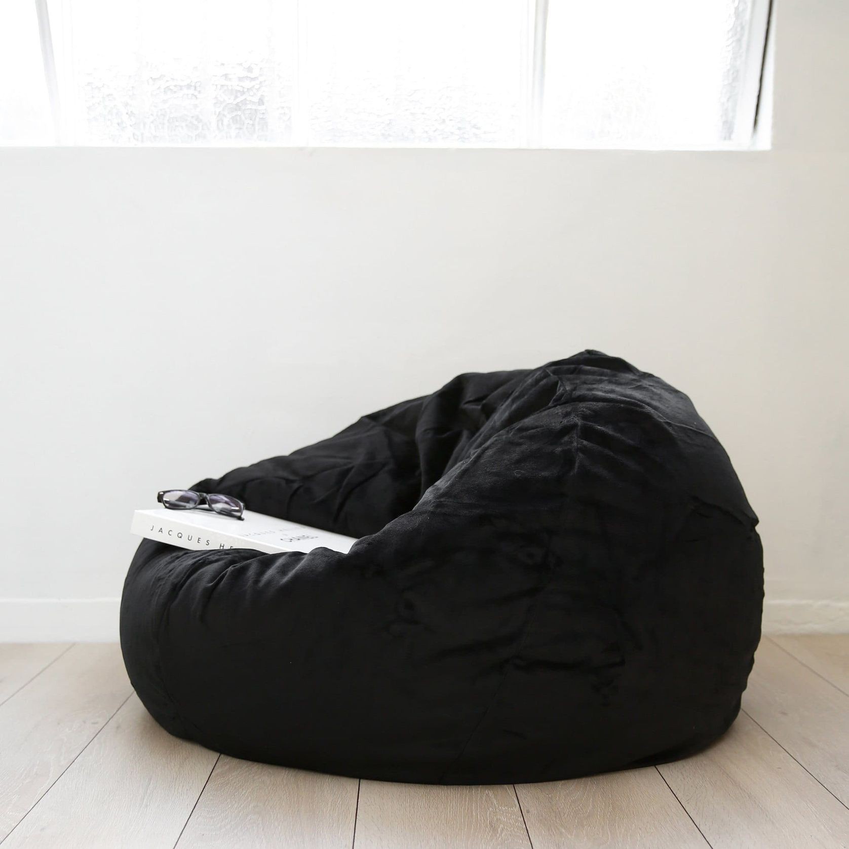 Pierre Fur Bean Bag - Black gallery detail image