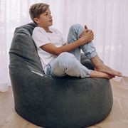 Plush Lounger Bean Bag Chair - Charcoal gallery detail image