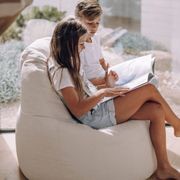 Plush Fur Lounger Bean Bag Chair - Cream gallery detail image