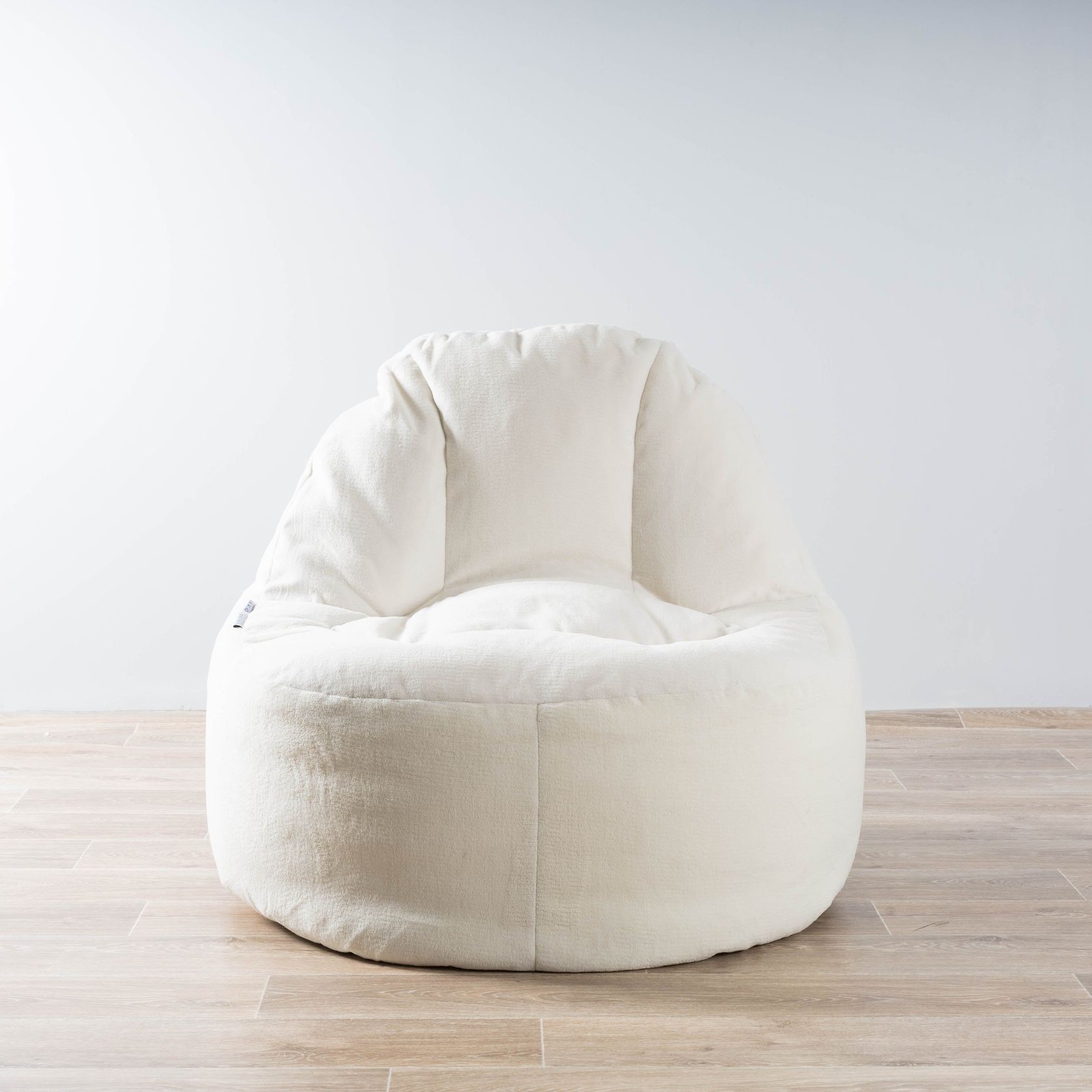 Plush Fur Lounger Bean Bag Chair - Cream gallery detail image