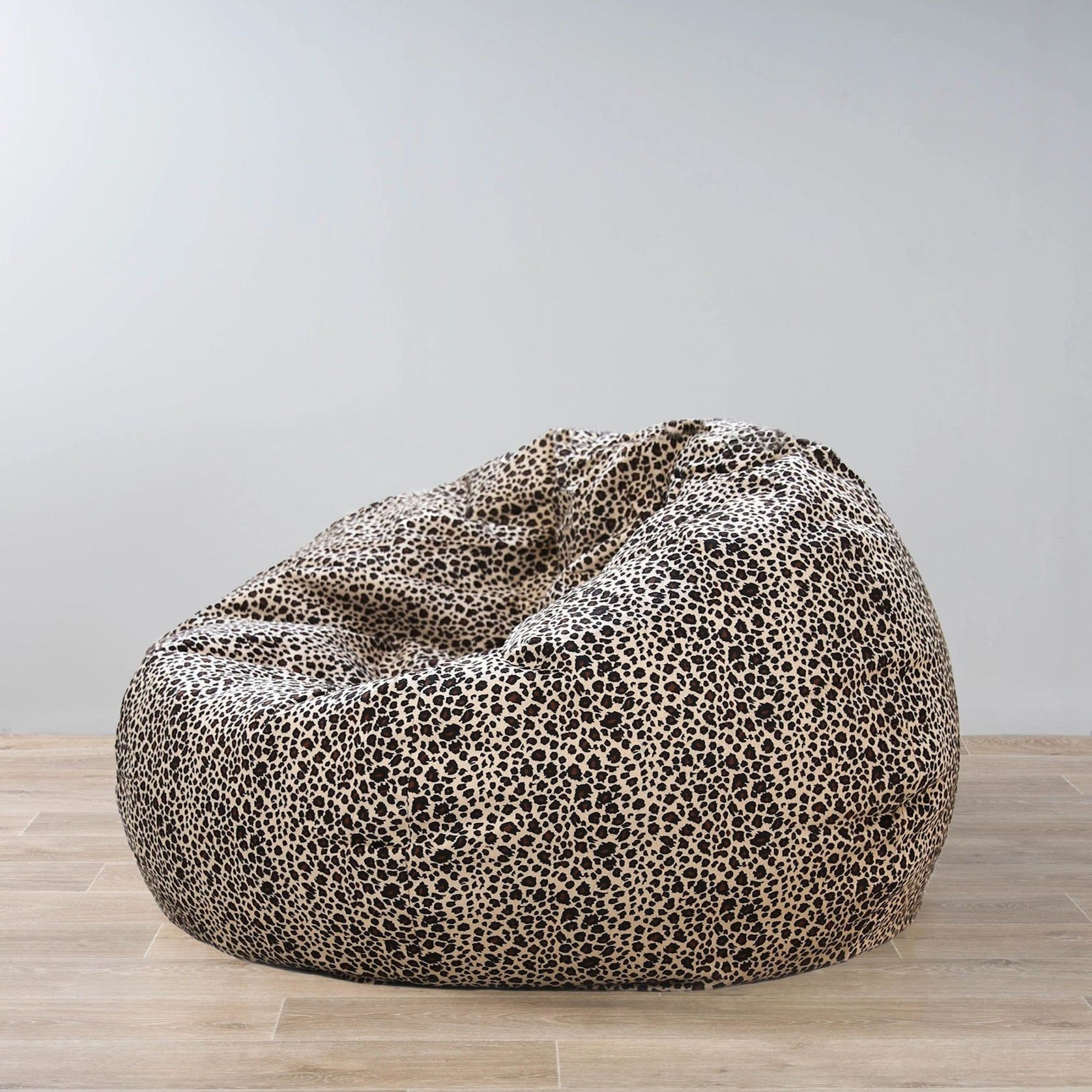 Pierre Fur Bean Bag - Leopard Print gallery detail image