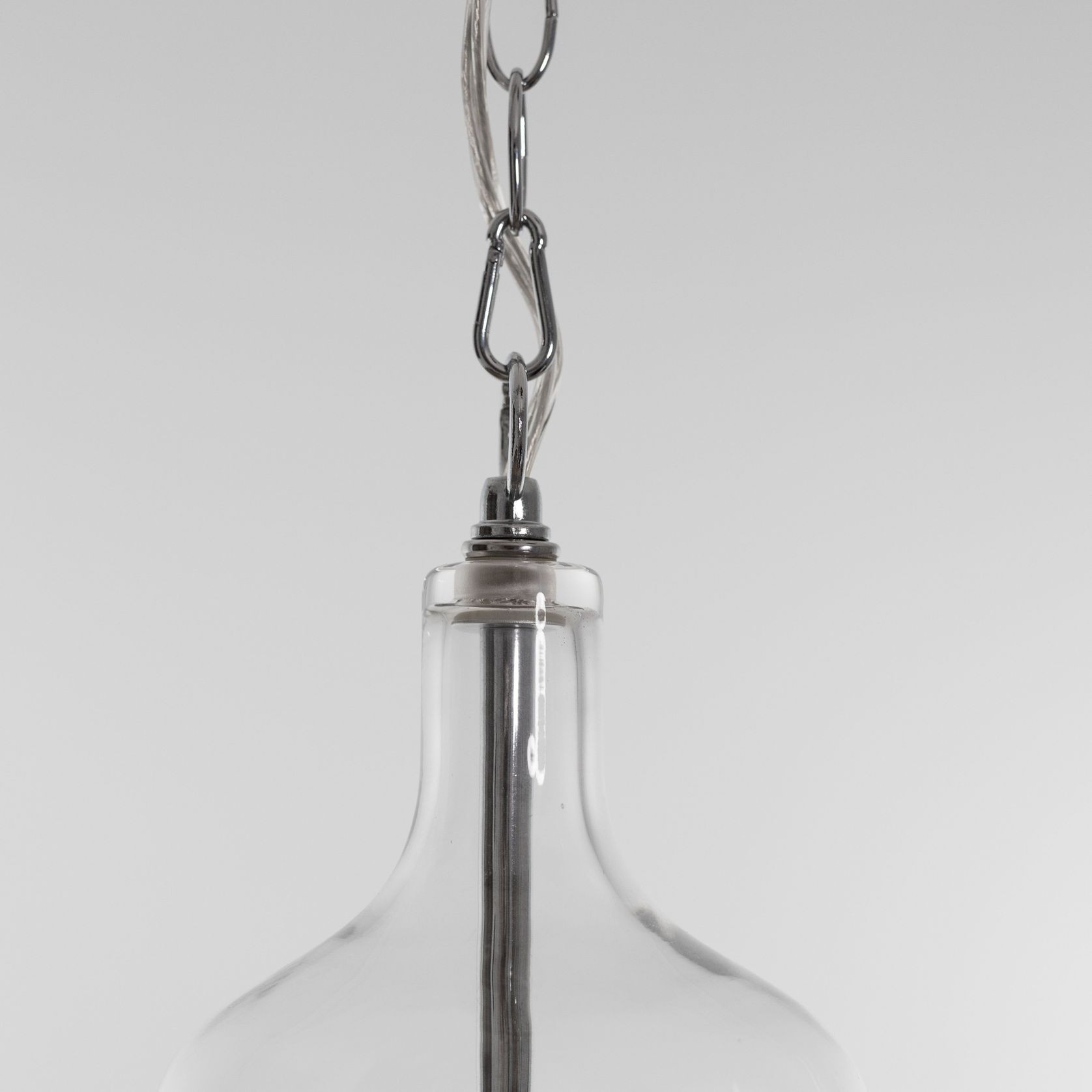 Kendal Glass Pendant Light - Chrome gallery detail image