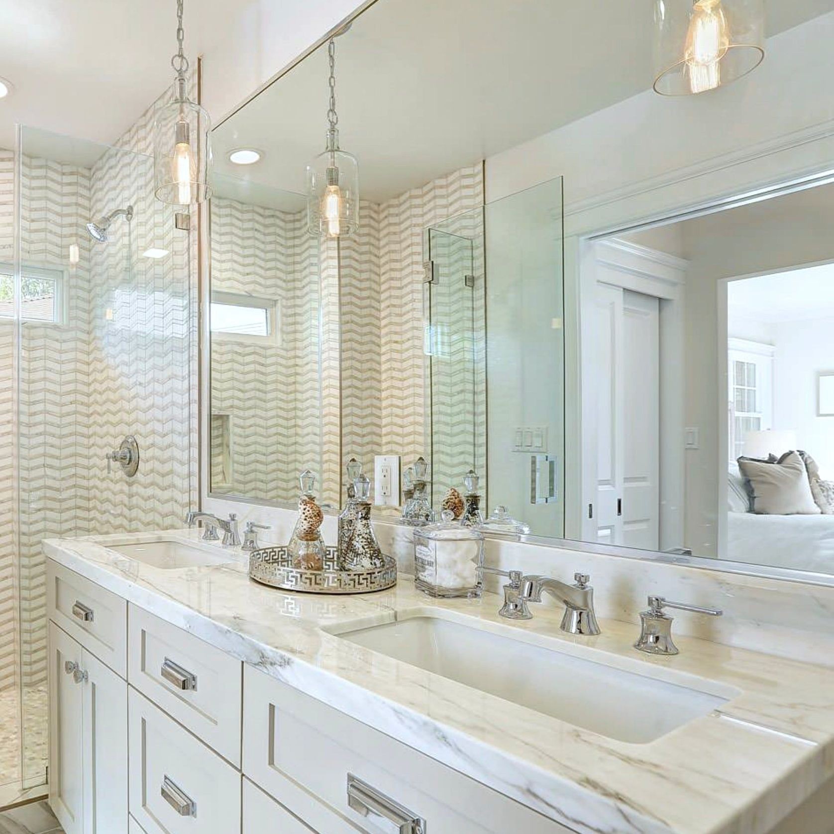 Kendal Glass Pendant Light - Chrome gallery detail image