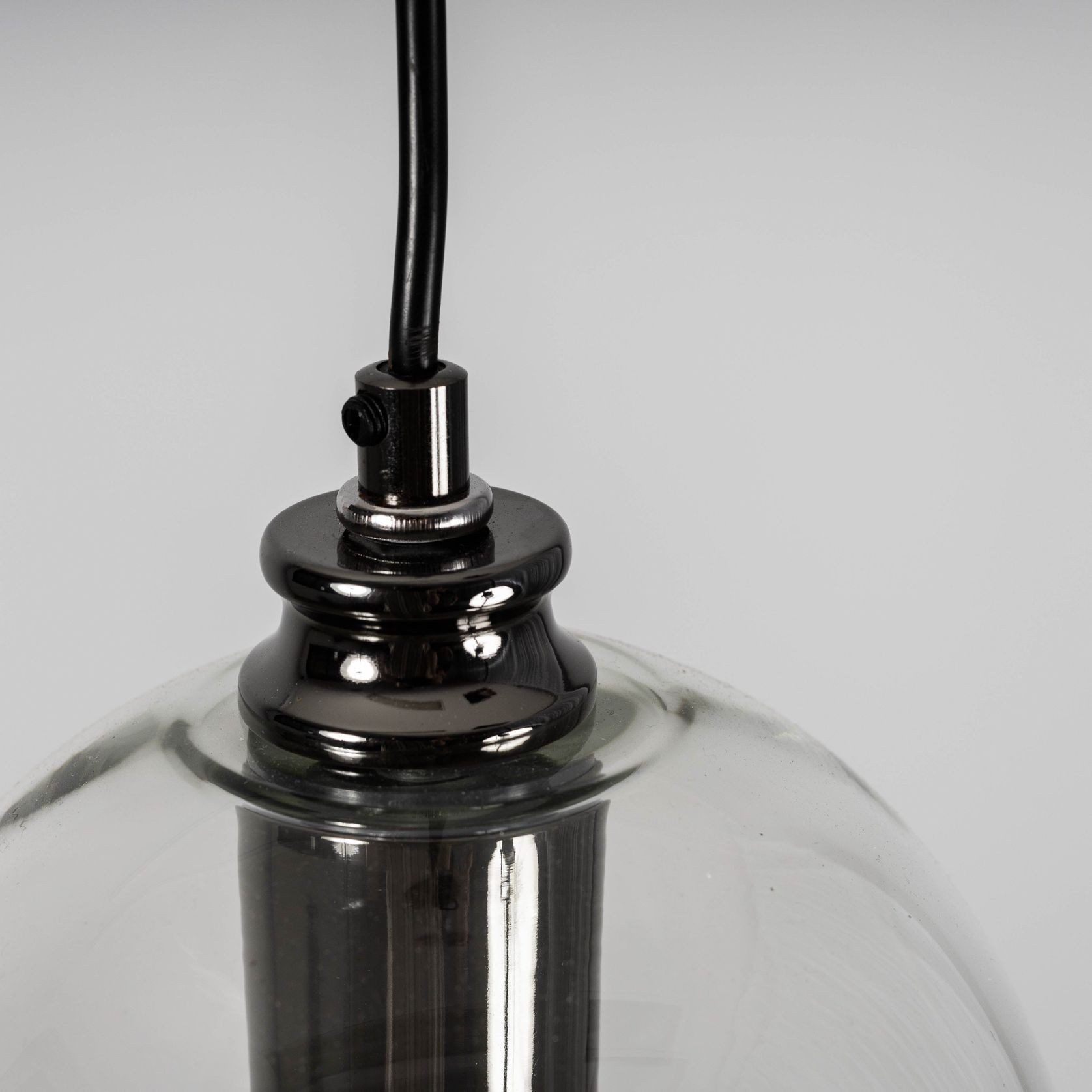 Willow Dome Glass Pendant Light - Pearl Black gallery detail image