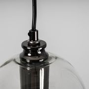 Willow Dome Glass Pendant Light - Pearl Black gallery detail image