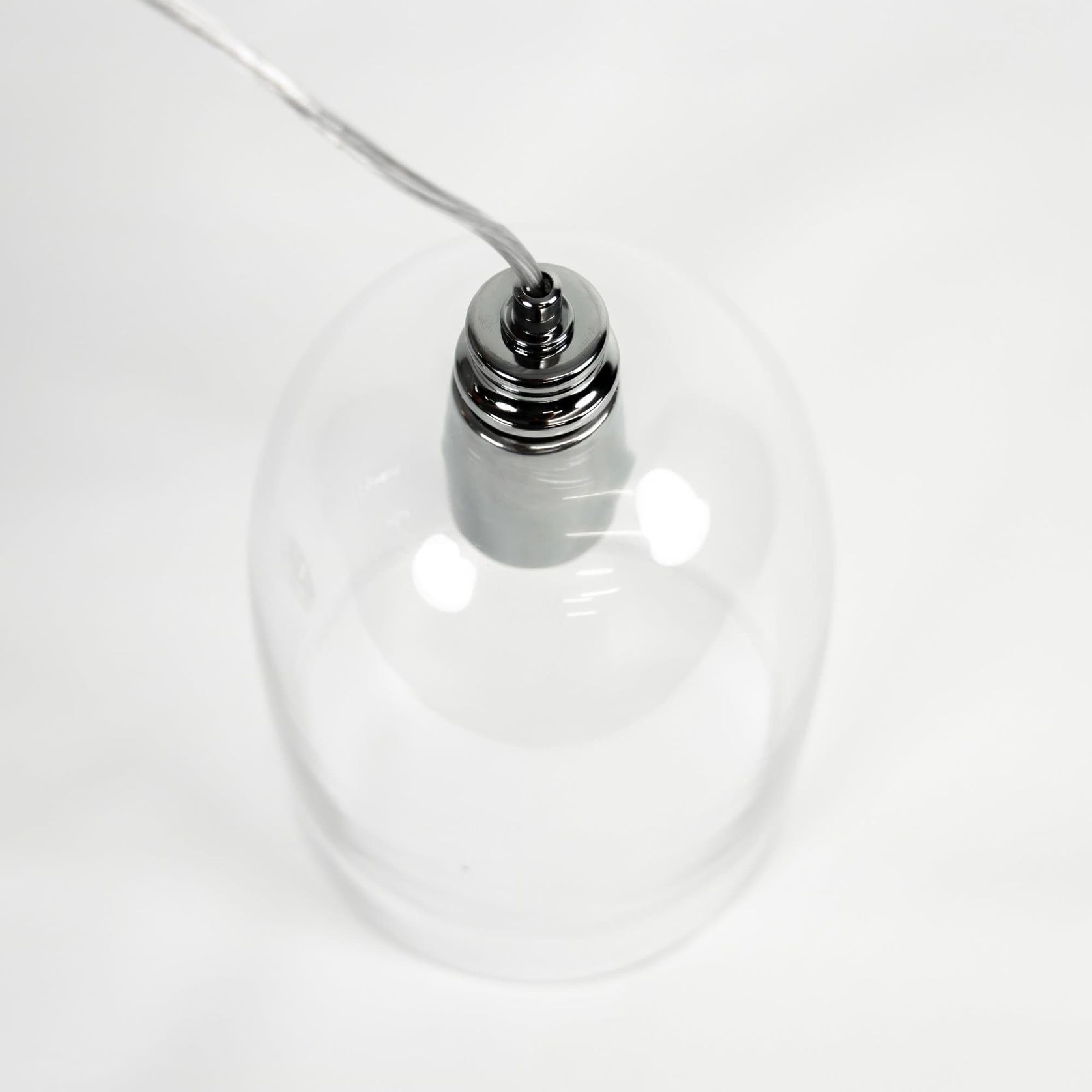 Willow Dome Glass Pendant Light - Chrome gallery detail image