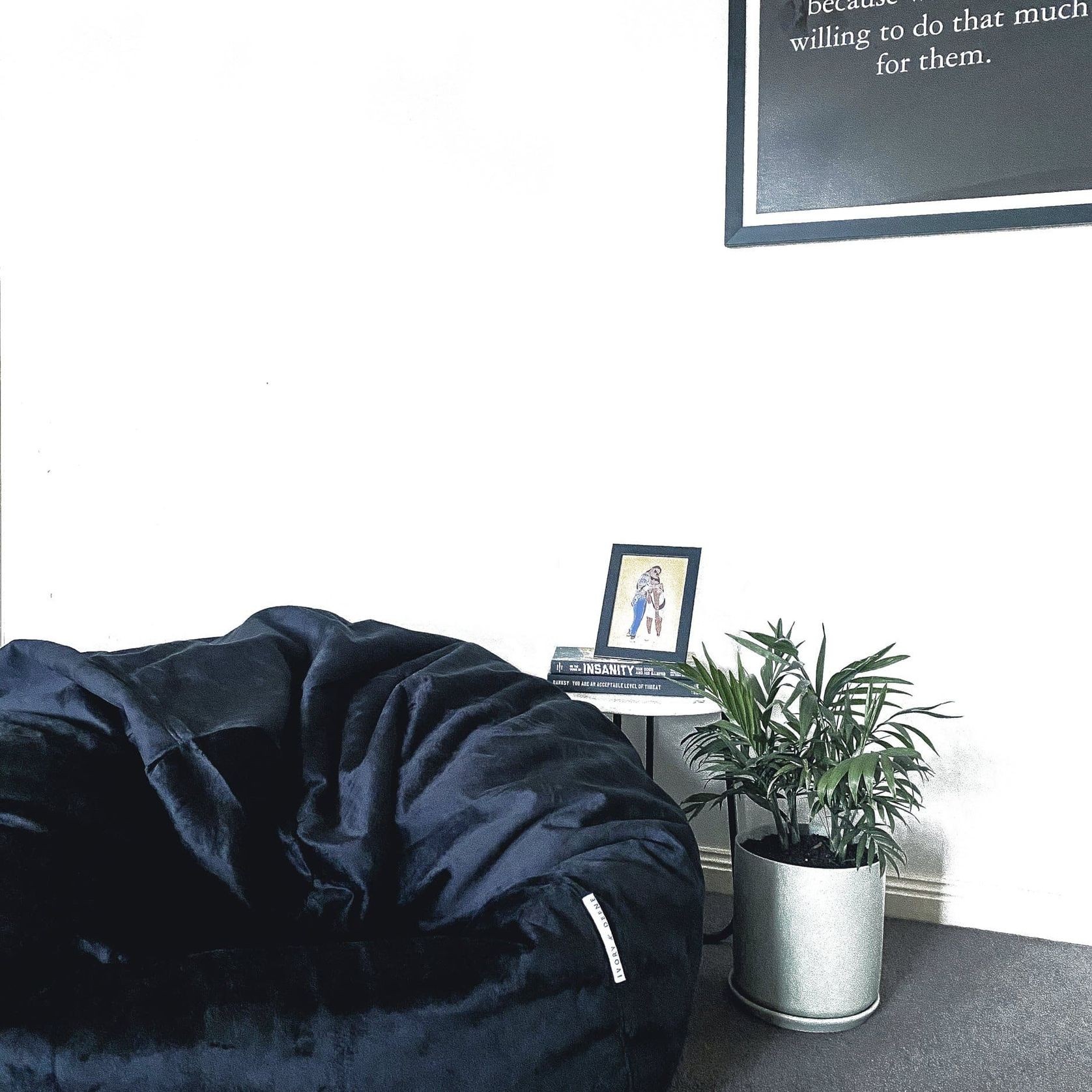 Pierre Fur Bean Bag - Black gallery detail image